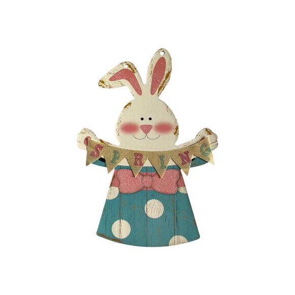 Bunny Rabbit DIY Spring Wreath Making Kit, Easter Sign Ribbon Bundle Set - Picture 2 of 5